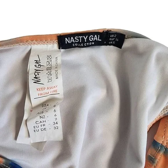 Nasty Gal Tie Dye Triangle Strappy Bikini Set Size 2 - Picture 11 of 11